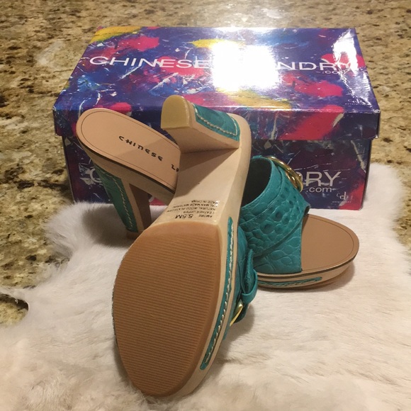 Chinese Laundry Amore Woman’s High heel Sandal Shoe NEW Aqua color Various Sizes - Picture 10 of 11